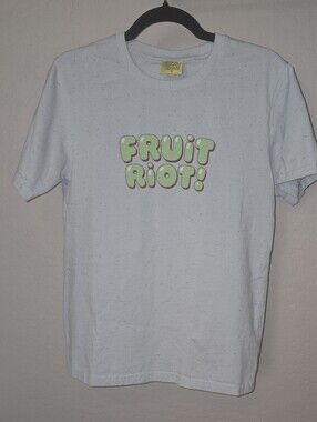 Fruit Riot Blue Speckled Cotton Casual Graphic Tshirt, Unisex Small